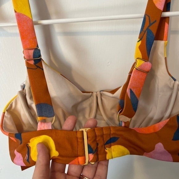 NWT Kitty & Vibe Size D Orange Pink and Yellow Underwire Lemon Swim Bikini Top - Picture 7 of 14